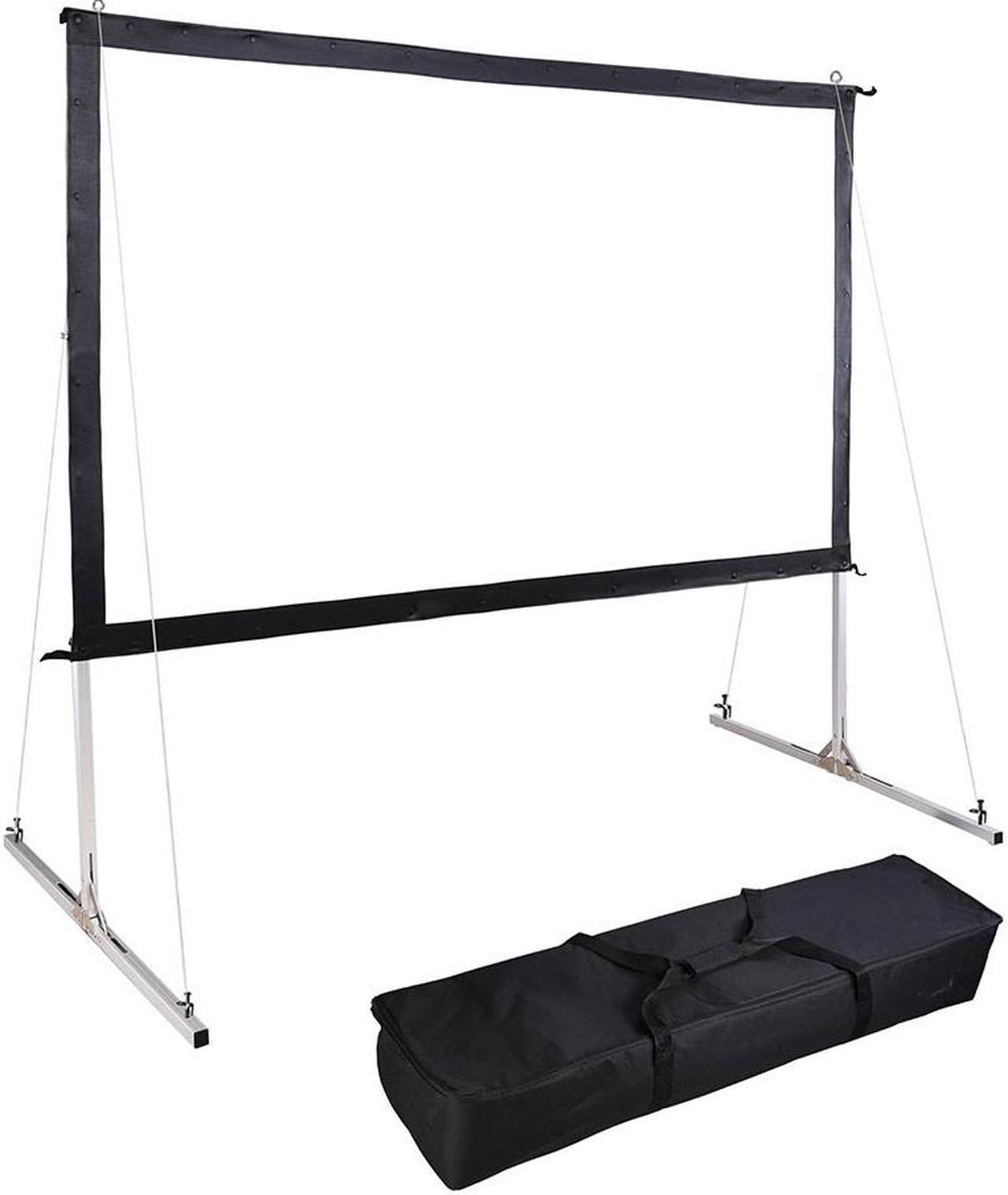 120" Portable Fast Folding Projector Screen 16:9 HD w/ Stand for Indoor Outdoor