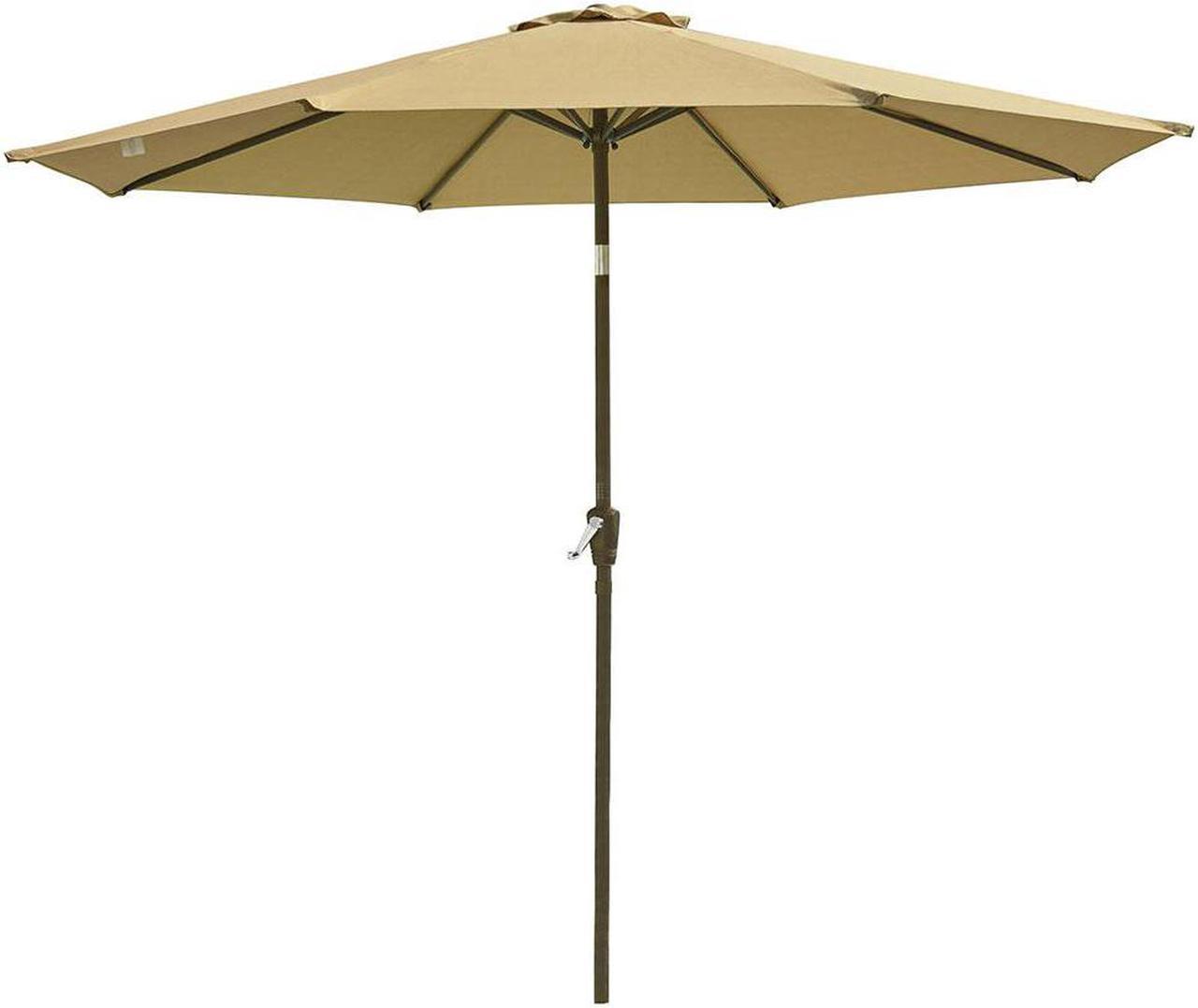 9ft UV50+ Fade Resistant New OLEFIN Outdoor Patio Umbrella 8 Rib Crank Tilt Beach Market Table Water Repellent