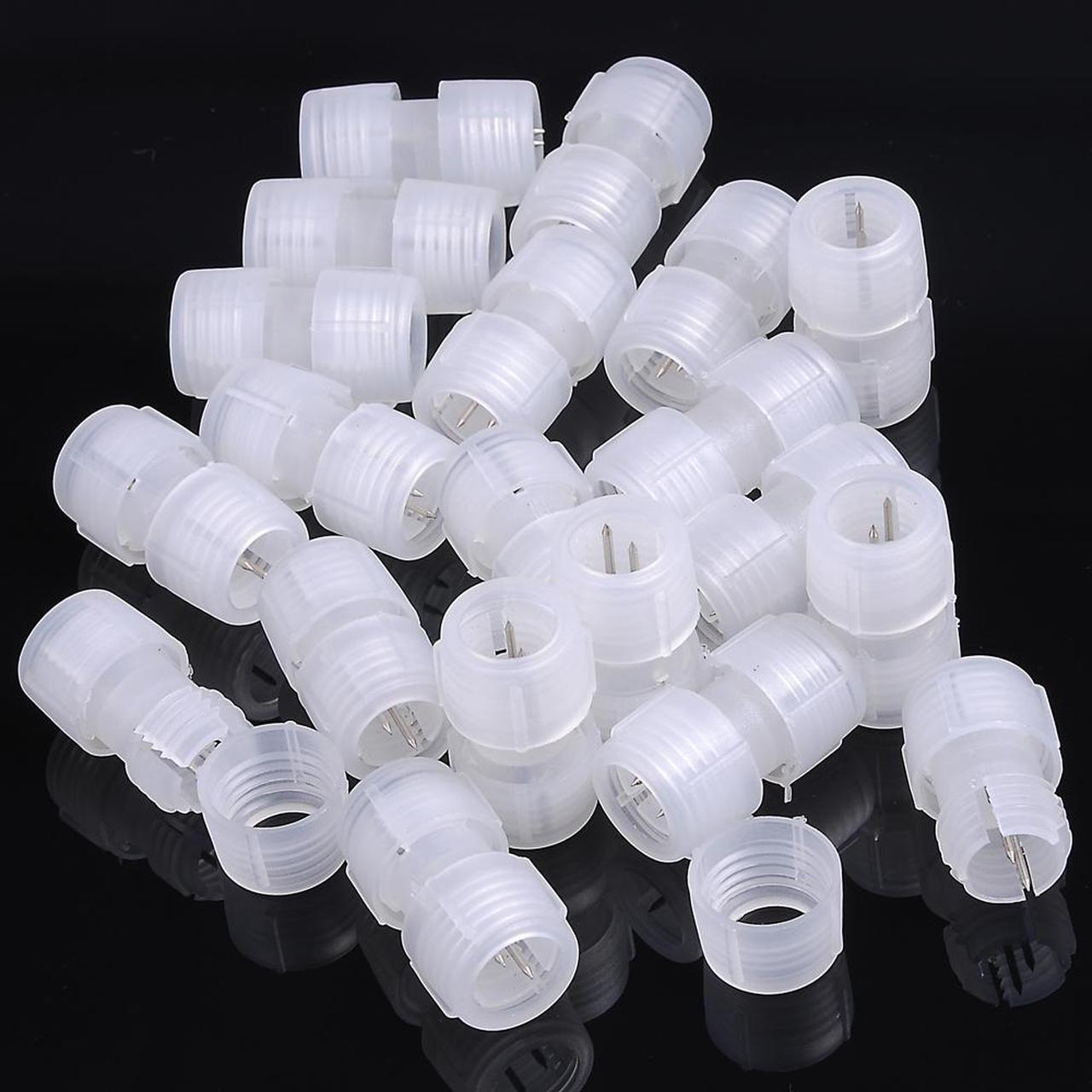 Main image of DELight 1/2" I Type PVC Splice Connectors 2 Wire Accessories LED Rope Light (Set of 20)
