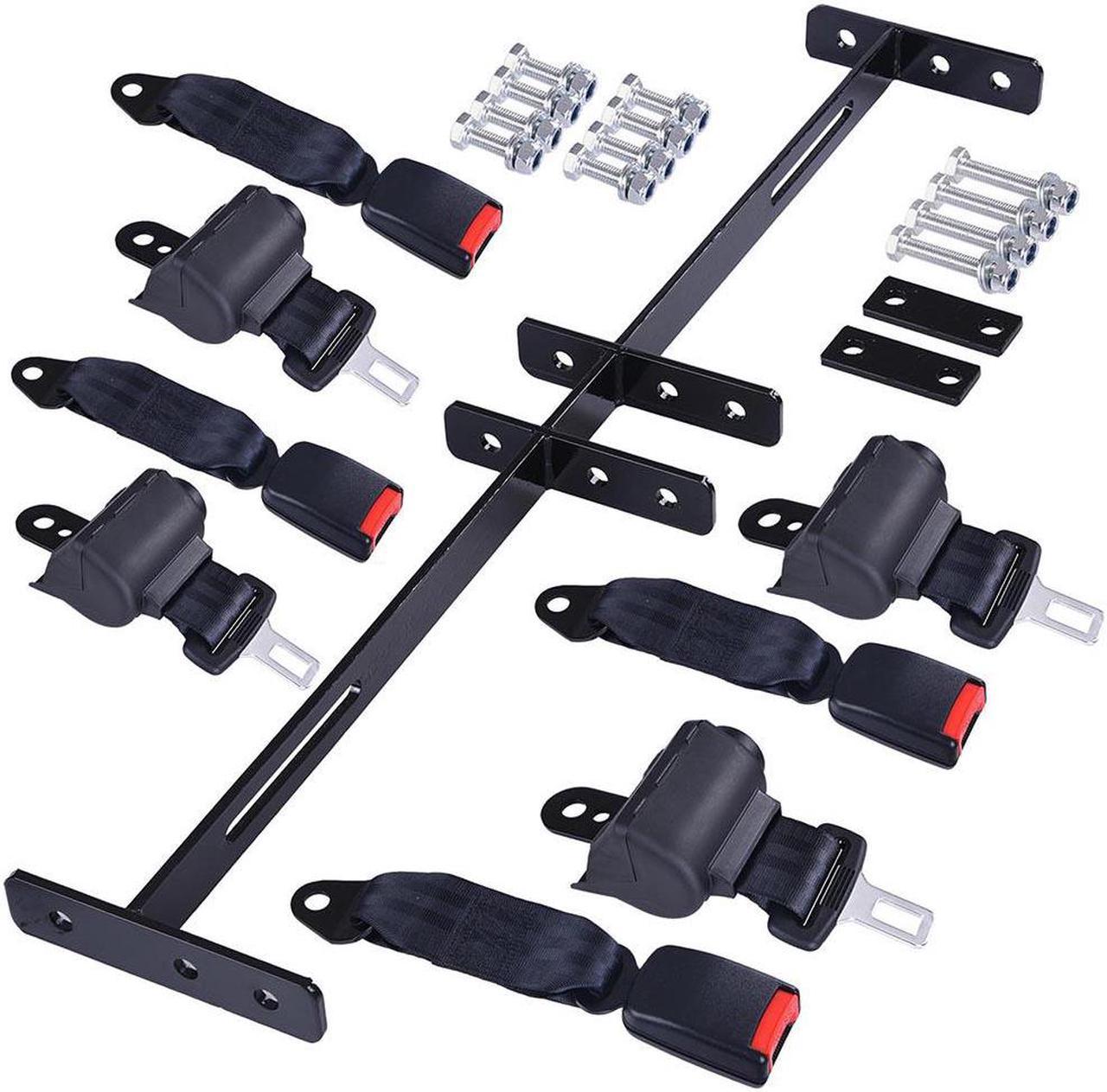 Yescom Retractable Golf Cart Seat Belts & Bracket Kit for Club Car Yamaha EZGO TXT&RXV