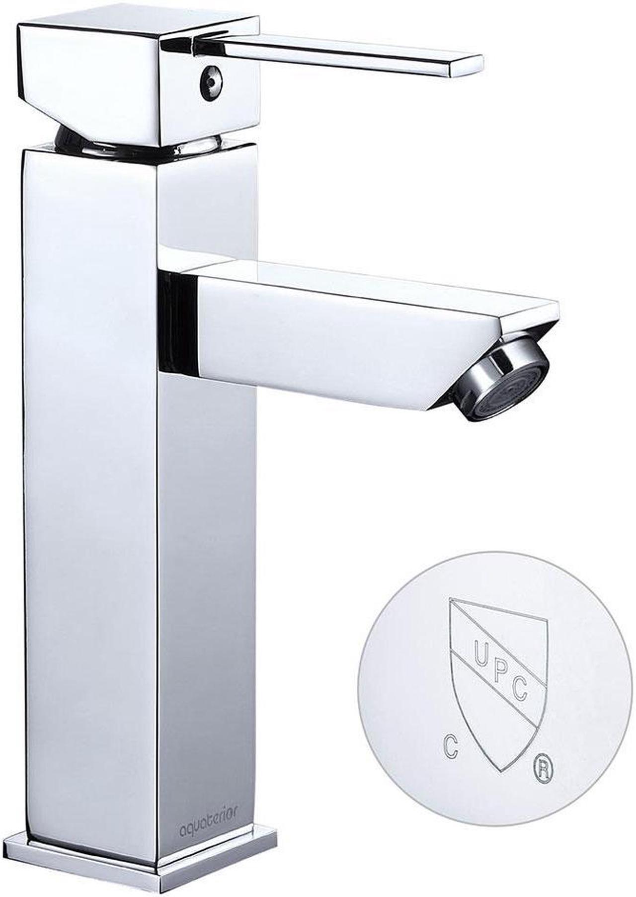 Aquaterior® Modern 1 Hole Bathroom Faucet Vanity Sink Basin 1 Handle DIY Installation Home CHR