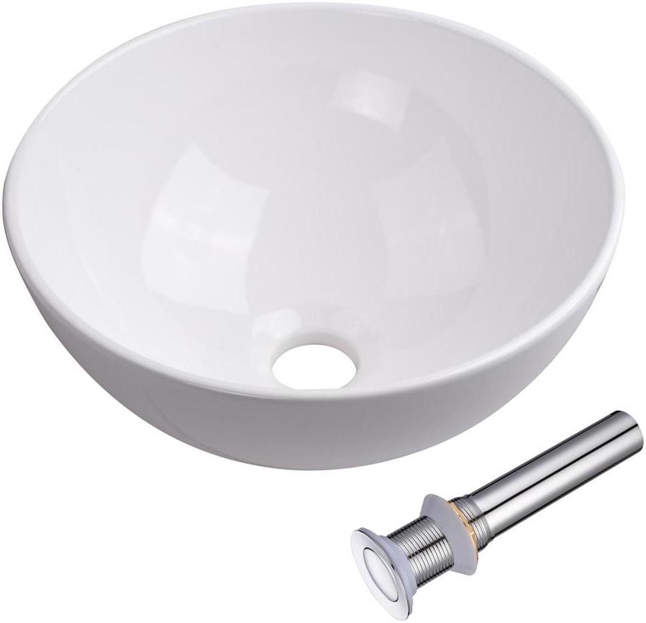 12" Vessel Sink Above Counter Washing Basin Bathroom Porcelain Sink with Drain Counter Top Basin