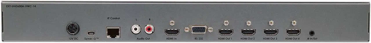 Alt view image 2 of 4 - 4K Ultra HD 600 MHz 1x4 Video Wall Controller with Audio De-Embedder