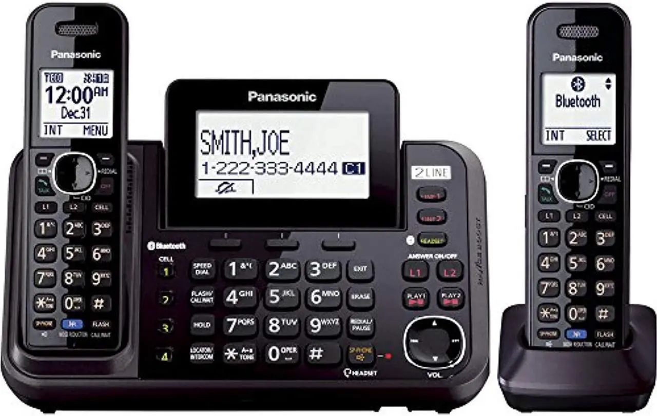 Alt view image 3 of 6 - Panasonic KXTG9542B Dect_6.0 1-Handset 2-Line Landline Telephone