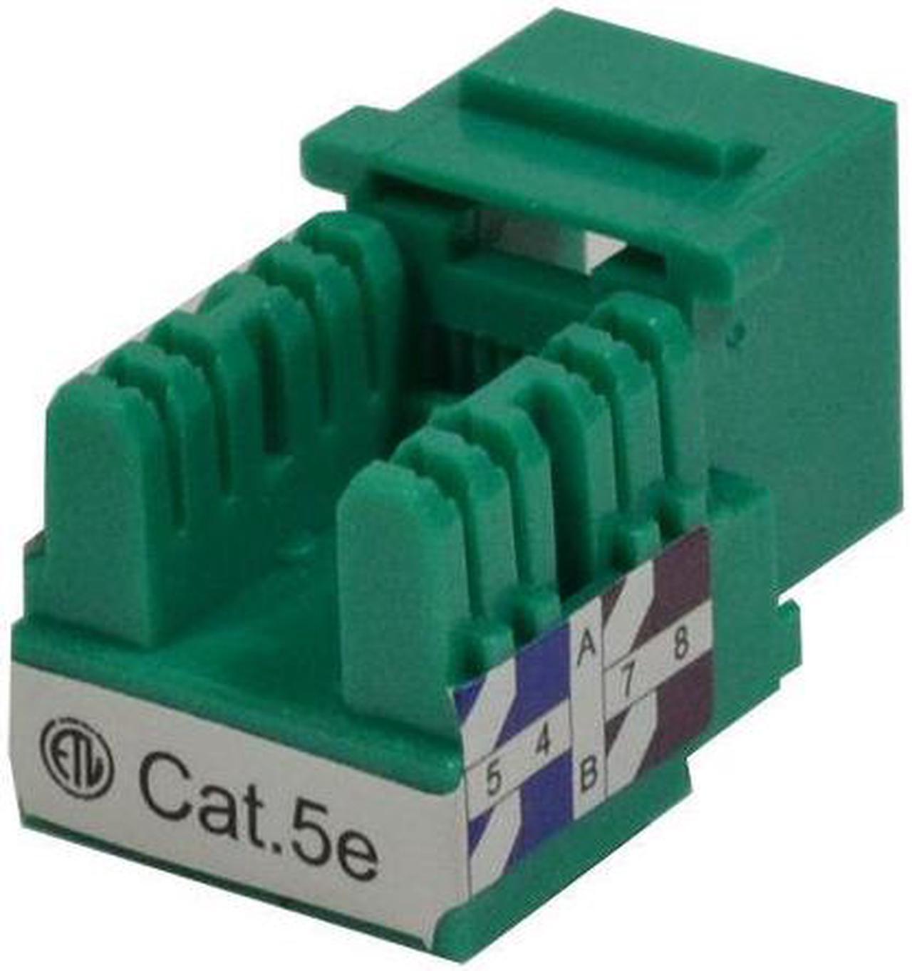 Alt view image 3 of 3 - 10 pack lot Keystone Jack Cat5e Green Network Ethernet 110 Punchdown 8P8C