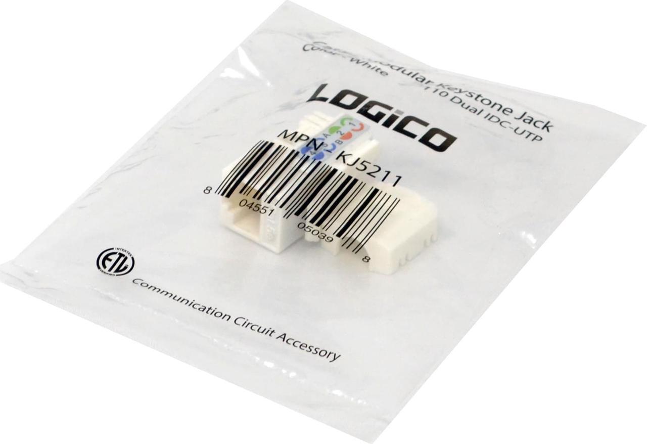 Alt view image 3 of 3 - 25 pack lot Keystone Jack Cat5e White Network Ethernet 110 Punchdown 8P8C