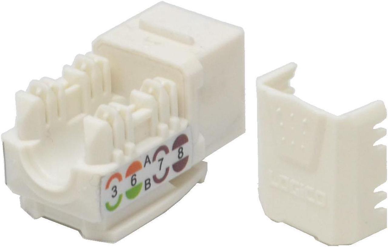 Alt view image 2 of 3 - 25 pack lot Keystone Jack Cat5e White Network Ethernet 110 Punchdown 8P8C