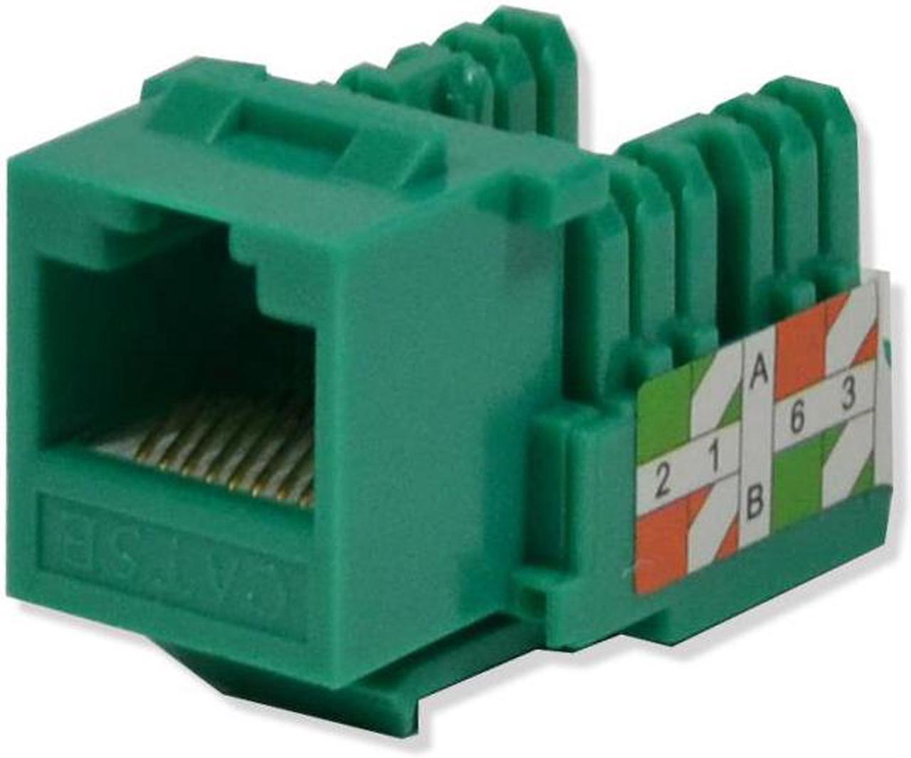 Alt view image 2 of 3 - 10 pack lot Keystone Jack Cat5e Green Network Ethernet 110 Punchdown 8P8C