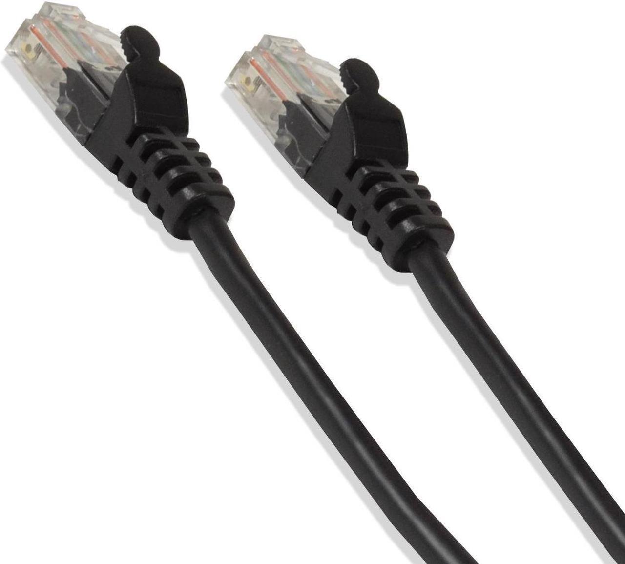 Alt view image 3 of 3 - 50Ft Cat6 Ethernet RJ45 Lan Wire Network Black UTP 50 Feet Patch Cable (5 Pack)