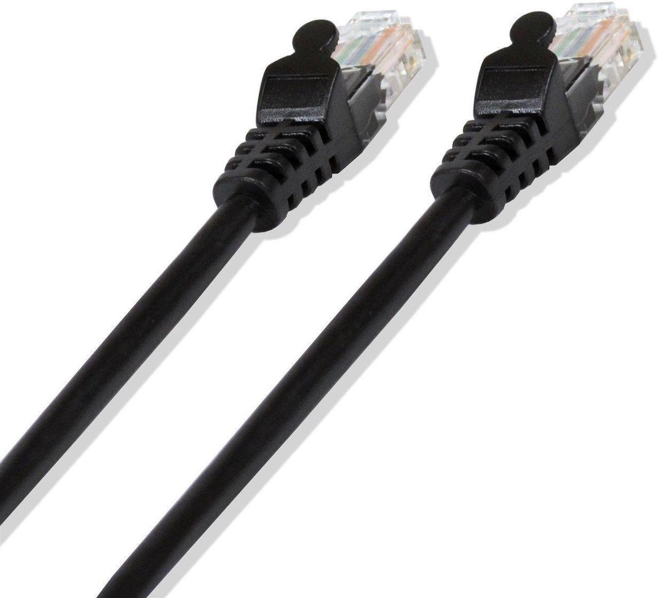 Alt view image 2 of 3 - 50Ft Cat6 Ethernet RJ45 Lan Wire Network Black UTP 50 Feet Patch Cable (5 Pack)