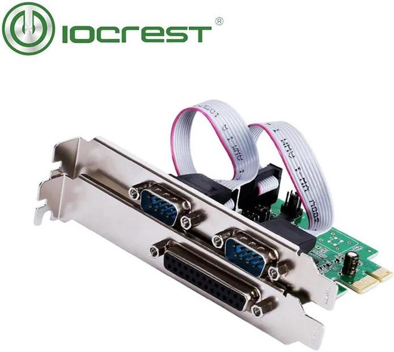 Alt view image 2 of 6 - IOCREST Asix 99100 Combo 2-port DB-9 Serial (RS-232) and 1-port DB-25 Parallel Printer (LPT1) PCI-e Controller Card