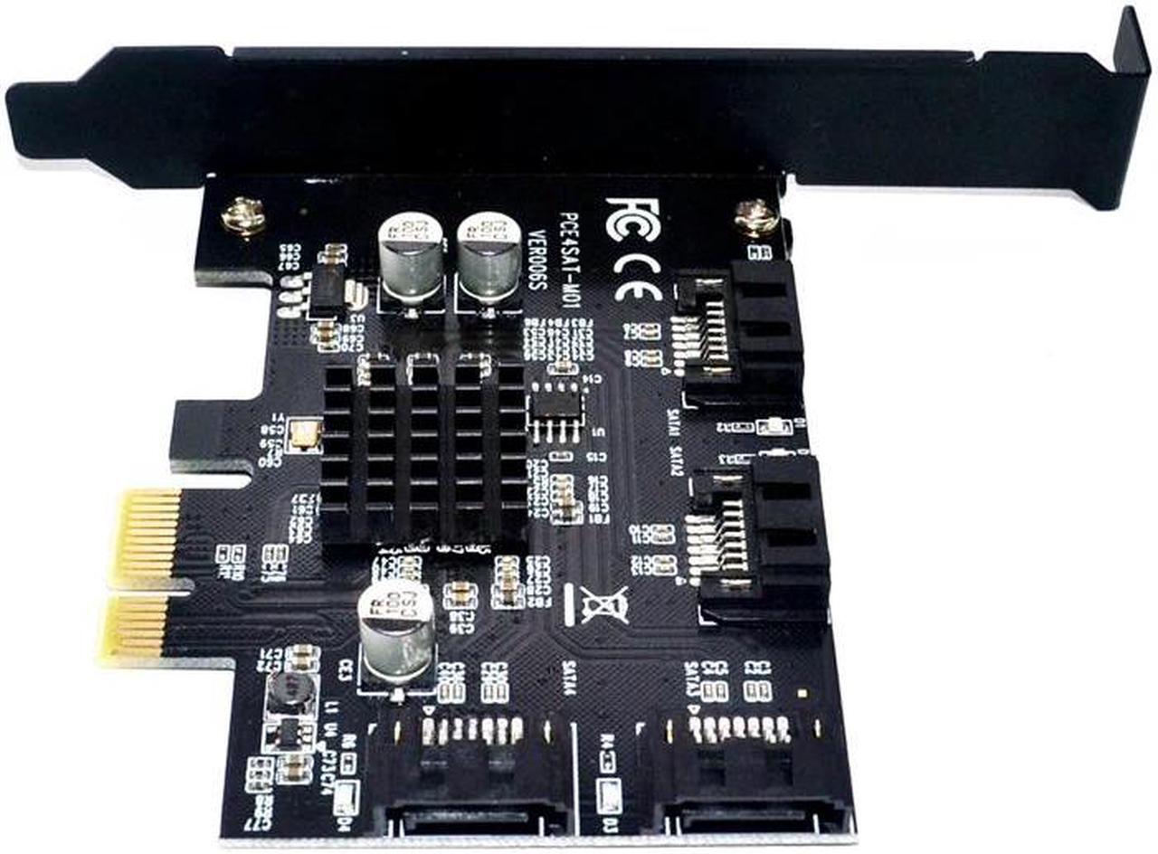 Alt view image 4 of 6 - PCI-e to SATA 3.0 4 Ports Expansion Controller Card 6G SATA3.0 PCI Express Adapter Marvell 88SE9215 Chip for Computer PC HDD SSD
