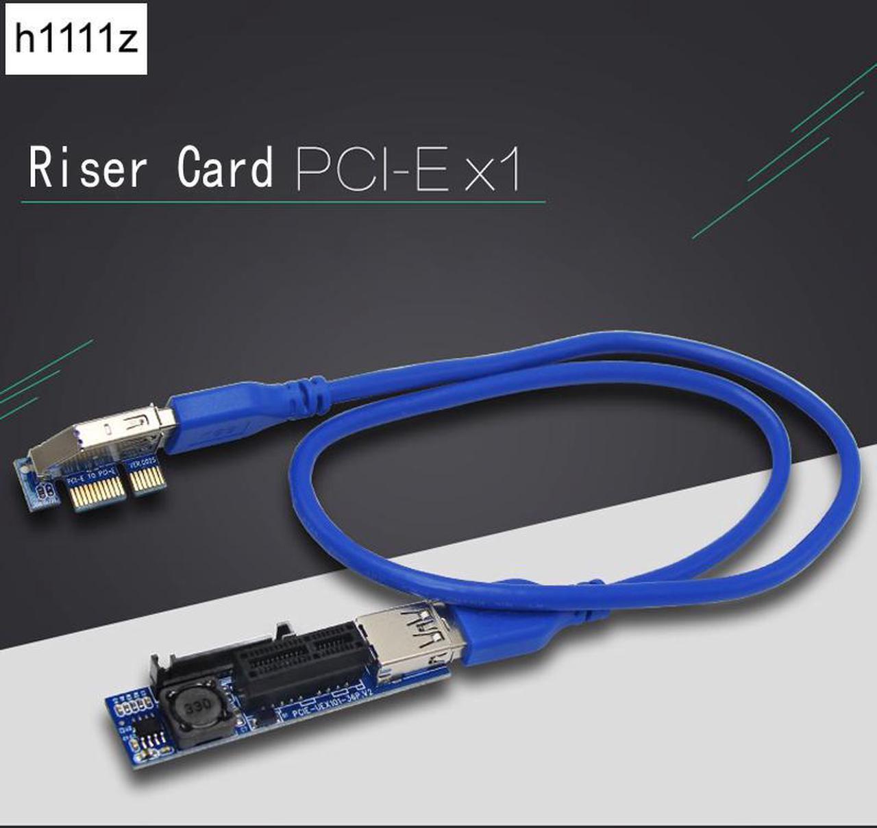 add on card PCI-E PCI E Express 1X to 1X Extender Adapter Riser Card USB 3.0 Cable SATA Power for Miner Mining Motherboard PCI-E X1 Slot