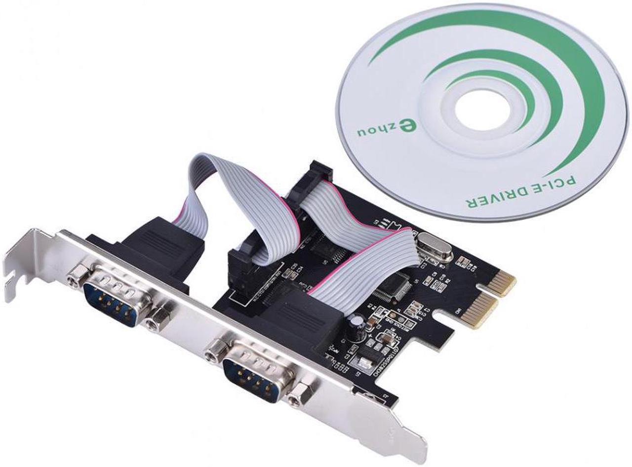 PCI-E PCI Express to Dual Serial DB9 RS232 2-Port Controller Adapter Card Computer Components