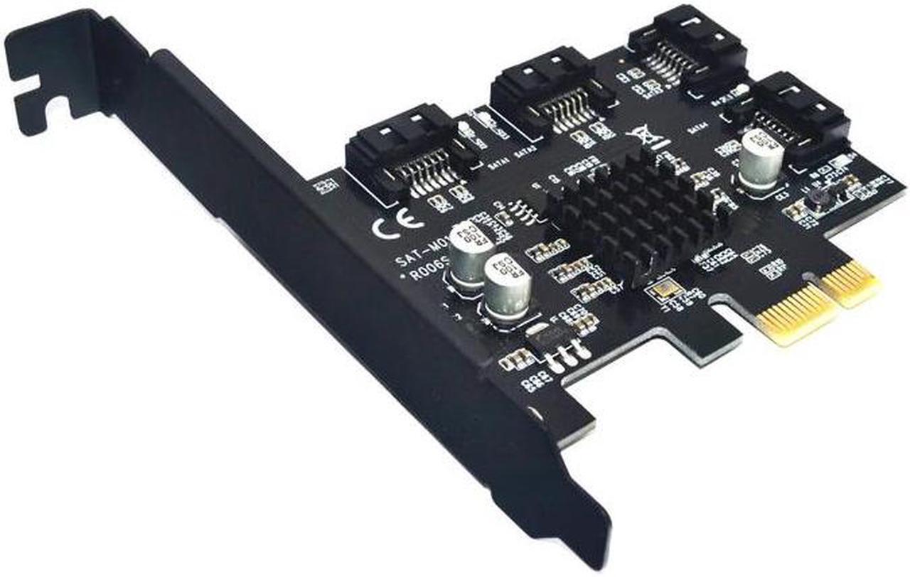 Alt view image 2 of 6 - PCI-e to SATA 3.0 4 Ports Expansion Controller Card 6G SATA3.0 PCI Express Adapter Marvell 88SE9215 Chip for Computer PC HDD SSD
