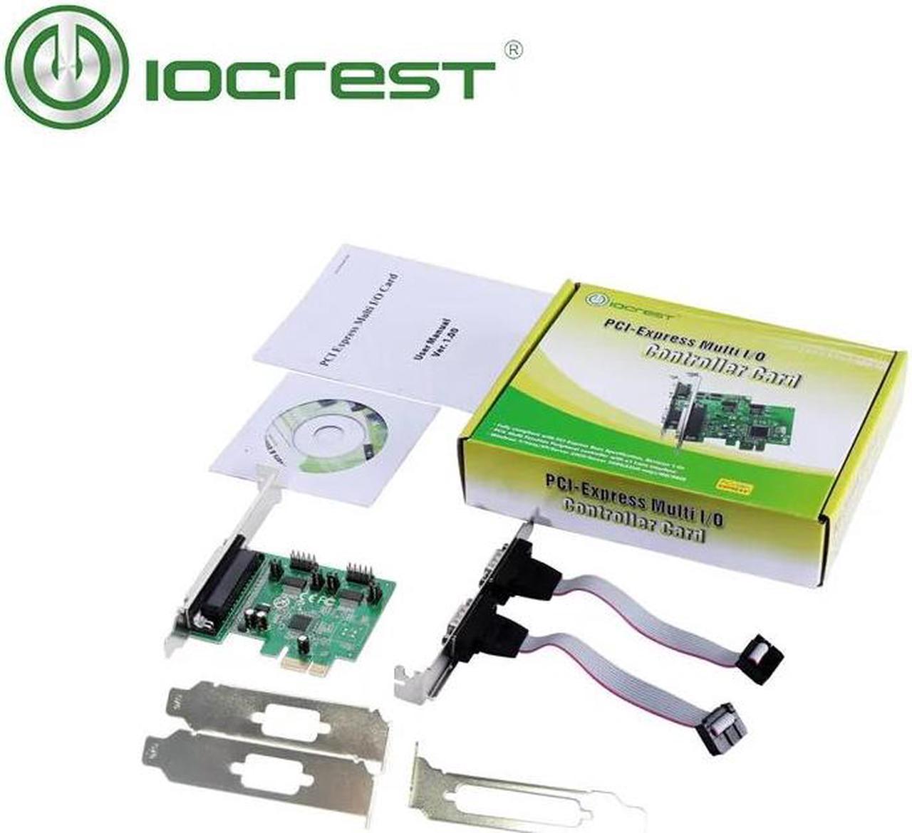 Alt view image 6 of 6 - IOCREST Asix 99100 Combo 2-port DB-9 Serial (RS-232) and 1-port DB-25 Parallel Printer (LPT1) PCI-e Controller Card