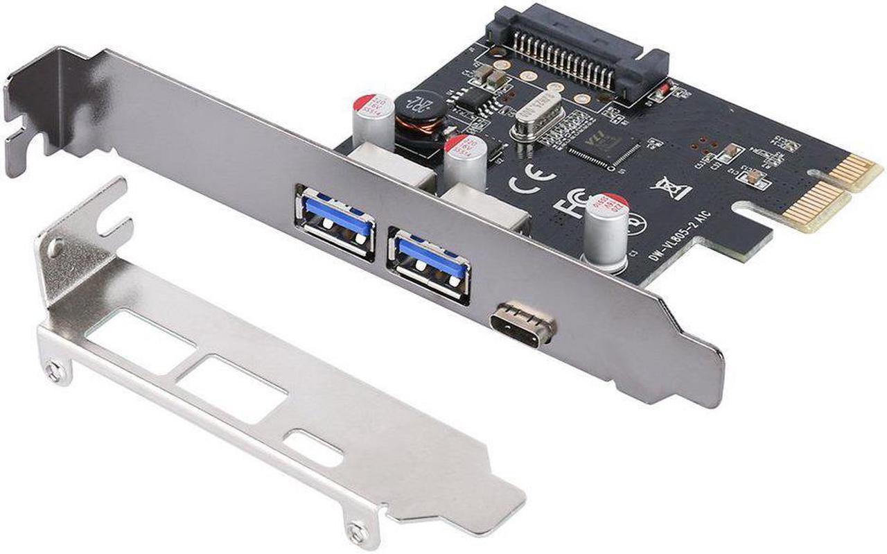 USB 3.1 Type C PCIe Expansion Card PCI-e to 1 Type C and 2 Type A 3.0 USB Adapter PCI Express Controller Hub For Desktop PC