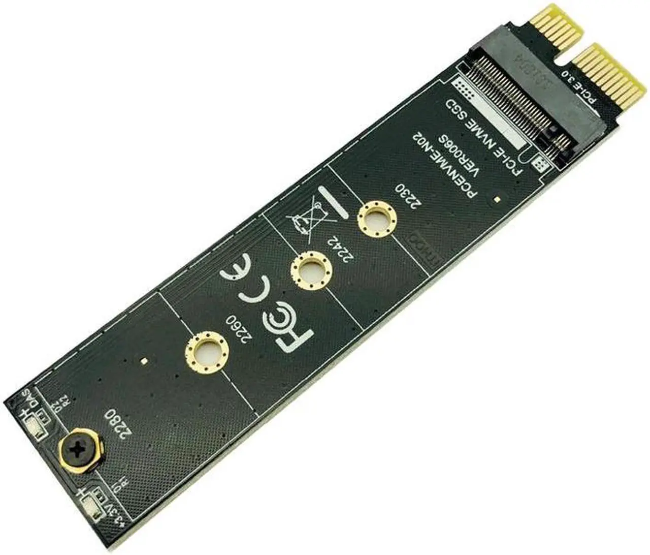 Alt view image 5 of 6 - PCI-E PCI Express 3.0 X1 to M.2 M KEY Interface NVMe SSD PCIE M.2 Riser Card Adapter Heatsink SSD 2230 2242 2260 2280 Full Speed