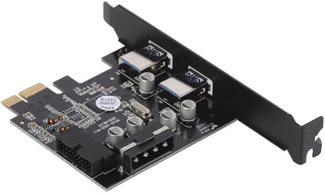Alt view image 2 of 3 - PCIE TO 2 Port USB 3.0 PCI-e Internal 20Pin Adapter PCI Express 5.0Gbps 19Pin FL1100 chipset support WIN10 WIN8 MAC OS