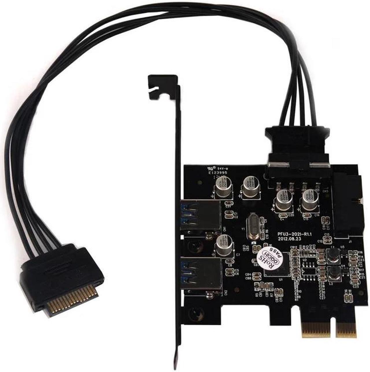Alt view image 3 of 3 - PCIE TO 2 Port USB 3.0 PCI-e Internal 20Pin Adapter PCI Express 5.0Gbps 19Pin FL1100 chipset support WIN10 WIN8 MAC OS
