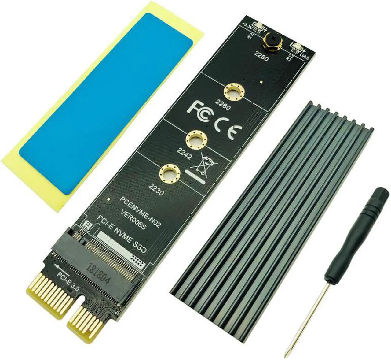 Main image of PCI-E PCI Express 3.0 X1 to M.2 M KEY Interface NVMe SSD PCIE M.2 Riser Card Adapter Heatsink SSD 2230 2242 2260 2280 Full Speed