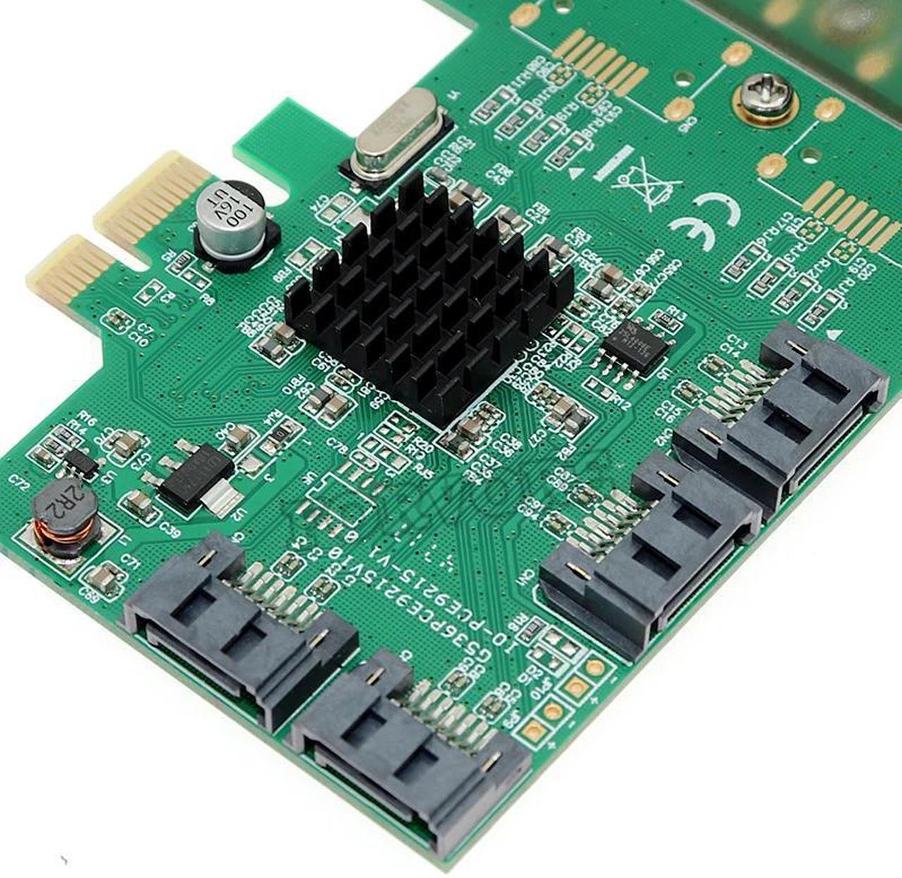 Alt view image 6 of 6 - SATA 3 PCIe 4 Ports expansion Card SATA controller PCI-e Adapter Converter Card Marvell 88SE9215