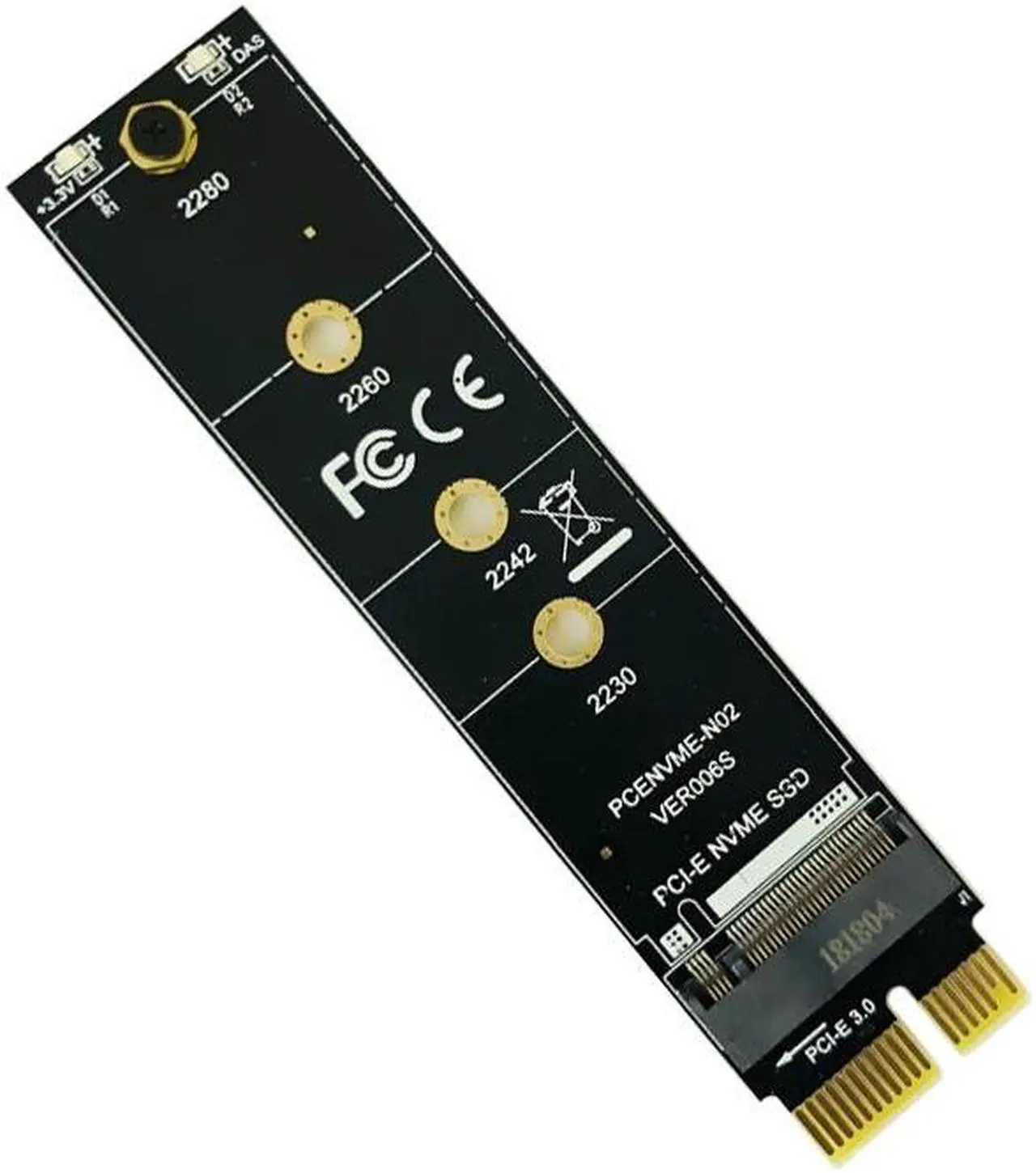 Alt view image 2 of 6 - PCI-E PCI Express 3.0 X1 to M.2 M KEY Interface NVMe SSD PCIE M.2 Riser Card Adapter Heatsink SSD 2230 2242 2260 2280 Full Speed