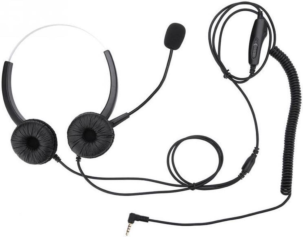 H800D-3.5 1.6m Single 3.5mm Plug 300 Degrees Rotary Headphone with Microphone Volume Adjustment & Mute Function Black