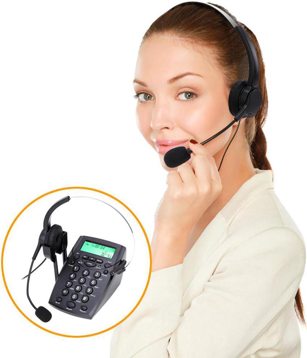 2018  HT500 Headset Telephone Desk Phone Headphones Headset Hands- Call Center Noise Cancellation Monaural with Backlight