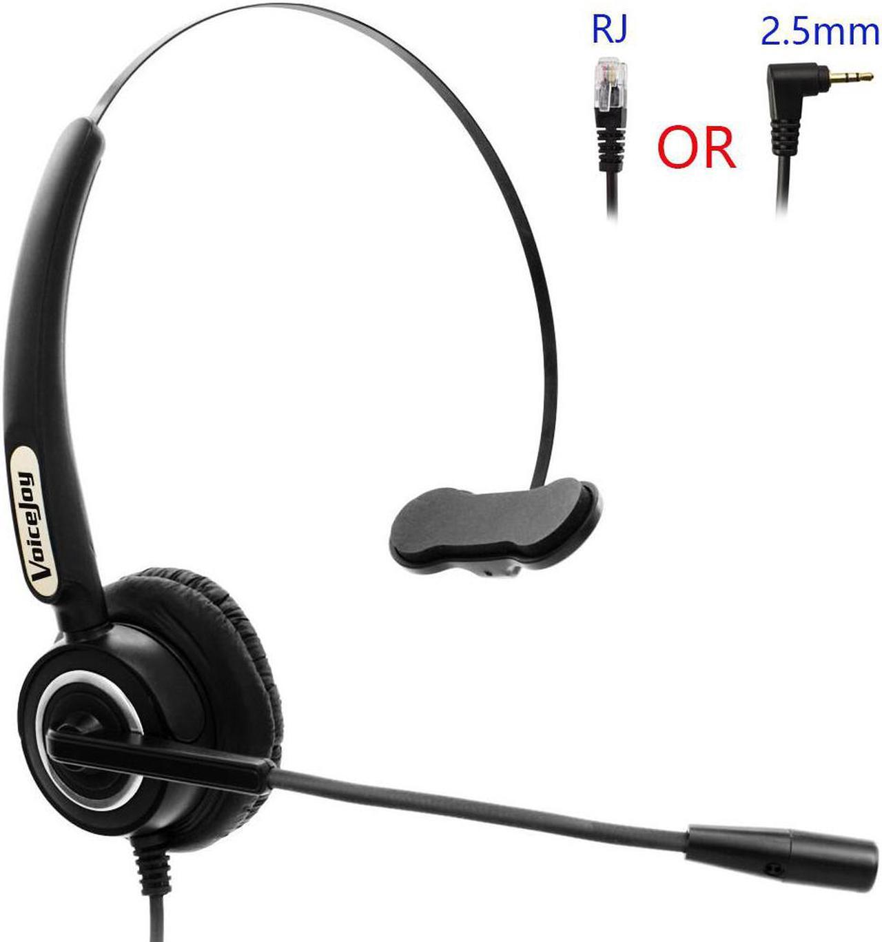 Call center headset with RJ9 plug office headset with noise canceling microphone for most phones