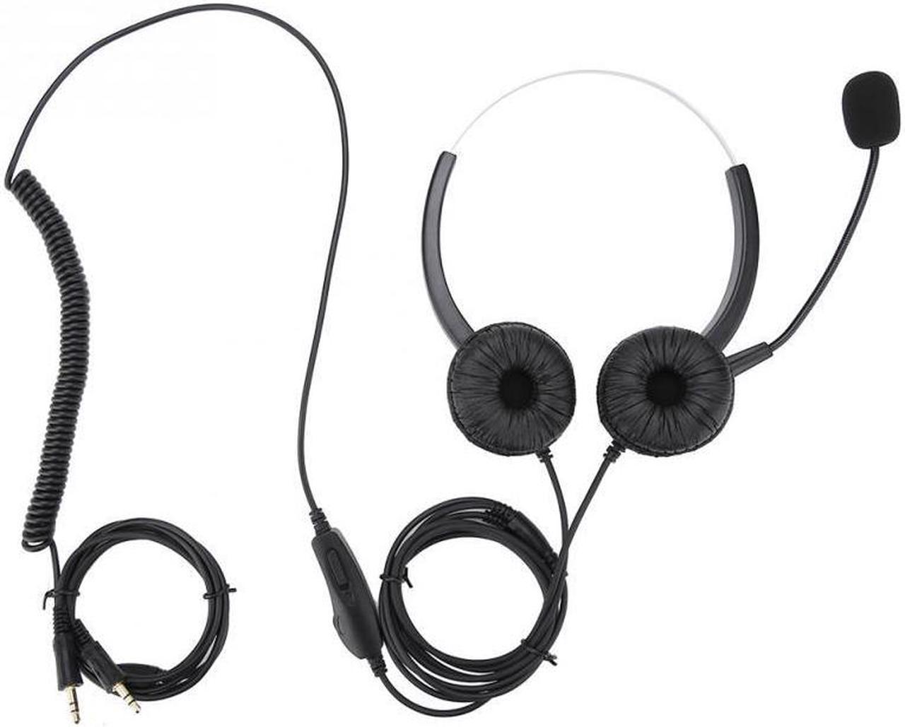 Noise Cancelling Dual 3.5mm Plug  Universal Call Center Headset 2.9m Long Cables Dual Speaker Design CallCenter Headphone