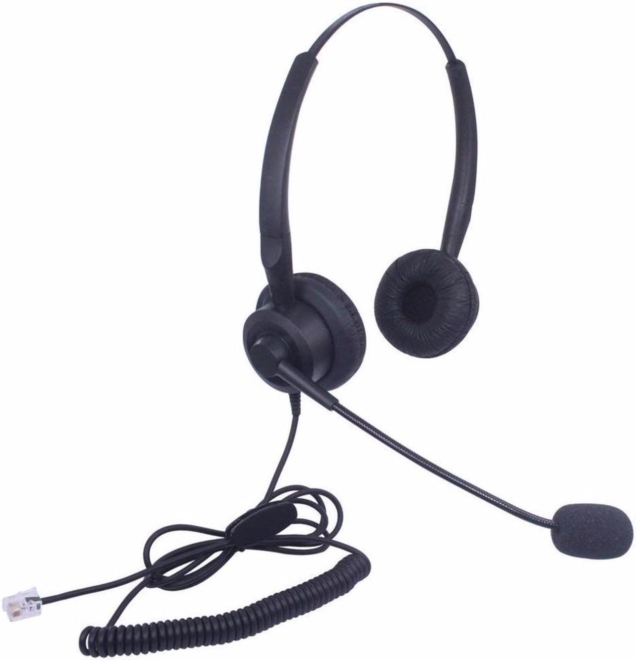 Wantek Call Center Headset Headphone with Mic for DSX ShoreTel IP230 Polycom 335 IP100 IP212K and VVX310 400 Telephone IP Phones