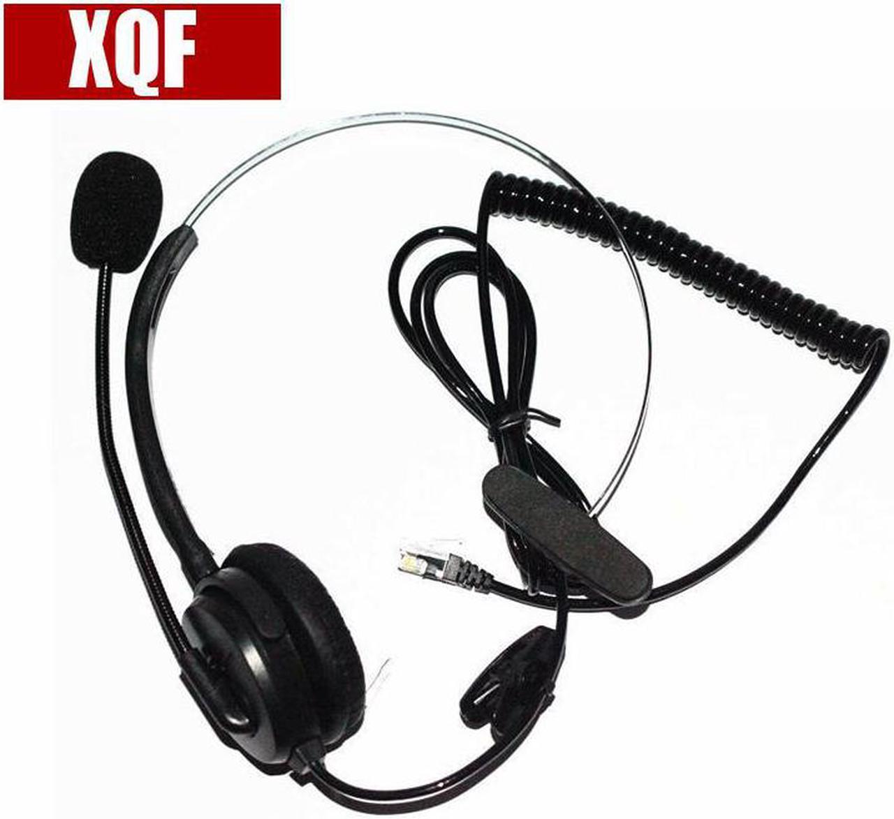 XQF Black 4-pin RJ9 Headset Call Center Desk Telephone Monaural Mic Mircrophone