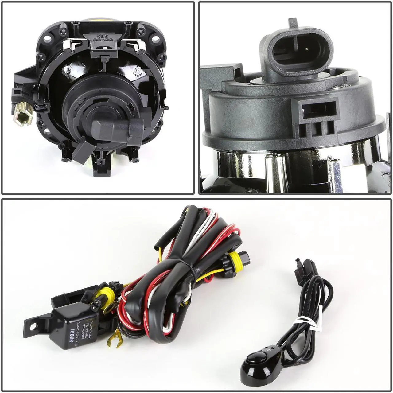 Alt view image 4 of 5 - DNA Motoring FL-ZTL-219-SM For 2002 to 2008 Mitsubishi Eclipse/Galant Pair Bumper Driving Fog Light Lamp+Switch Smoked Lens 03 04 05 06 07