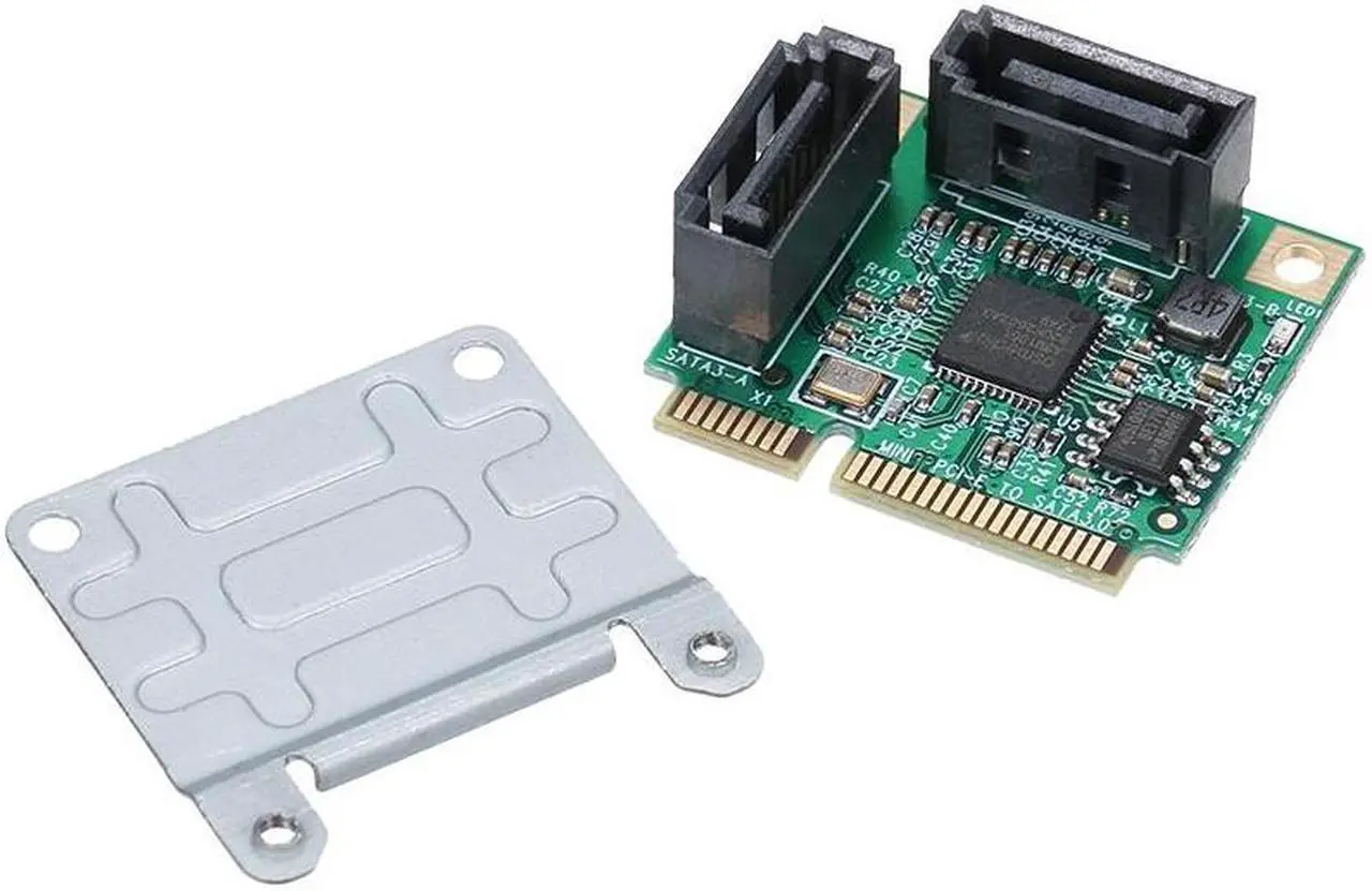 Alt view image 6 of 6 - Mini PCI-E to SATA3 Expansion Card 2 Ports SATA III Express Controller Card