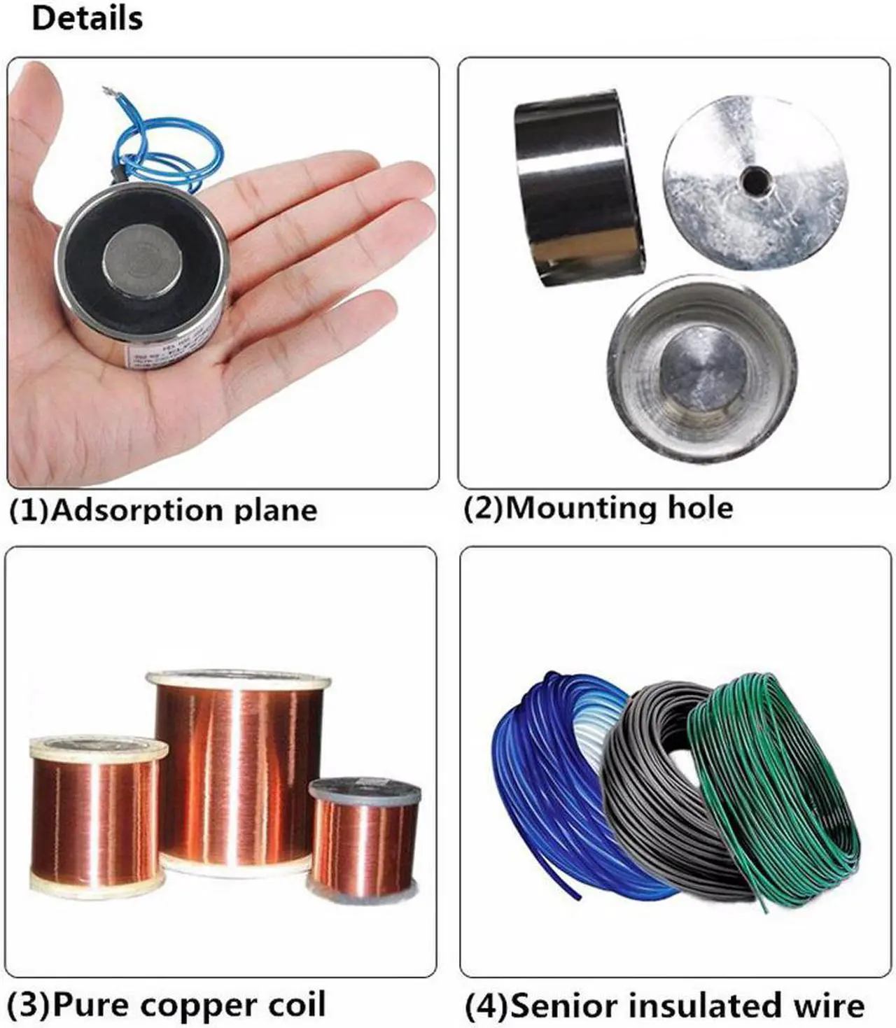 Alt view image 3 of 7 - New ELE-P40/25 30kg Electromagnet Electric Lifting Magnet Solenoid Lift Holding 8W DC 24V