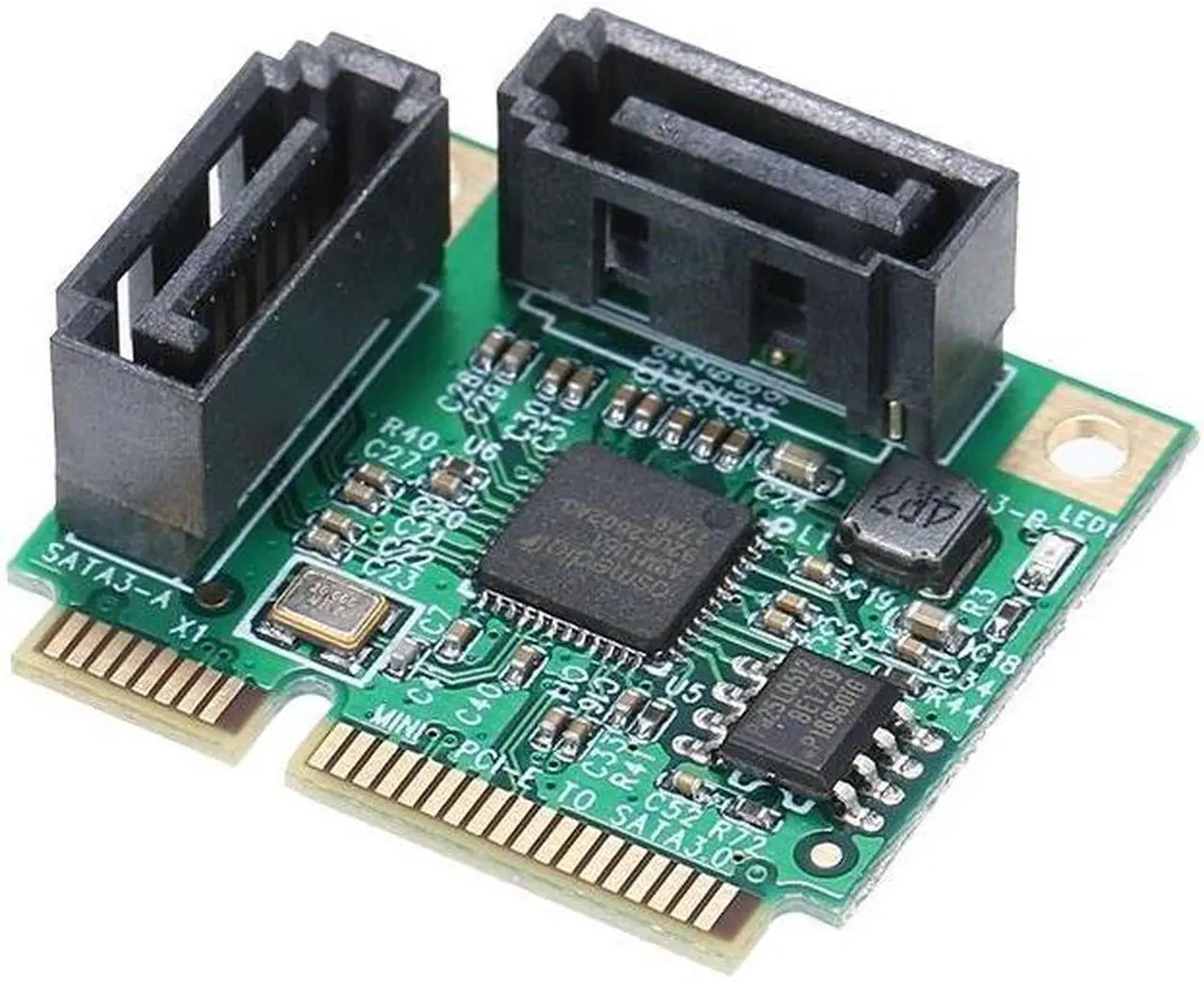 Alt view image 4 of 6 - Mini PCI-E to SATA3 Expansion Card 2 Ports SATA III Express Controller Card