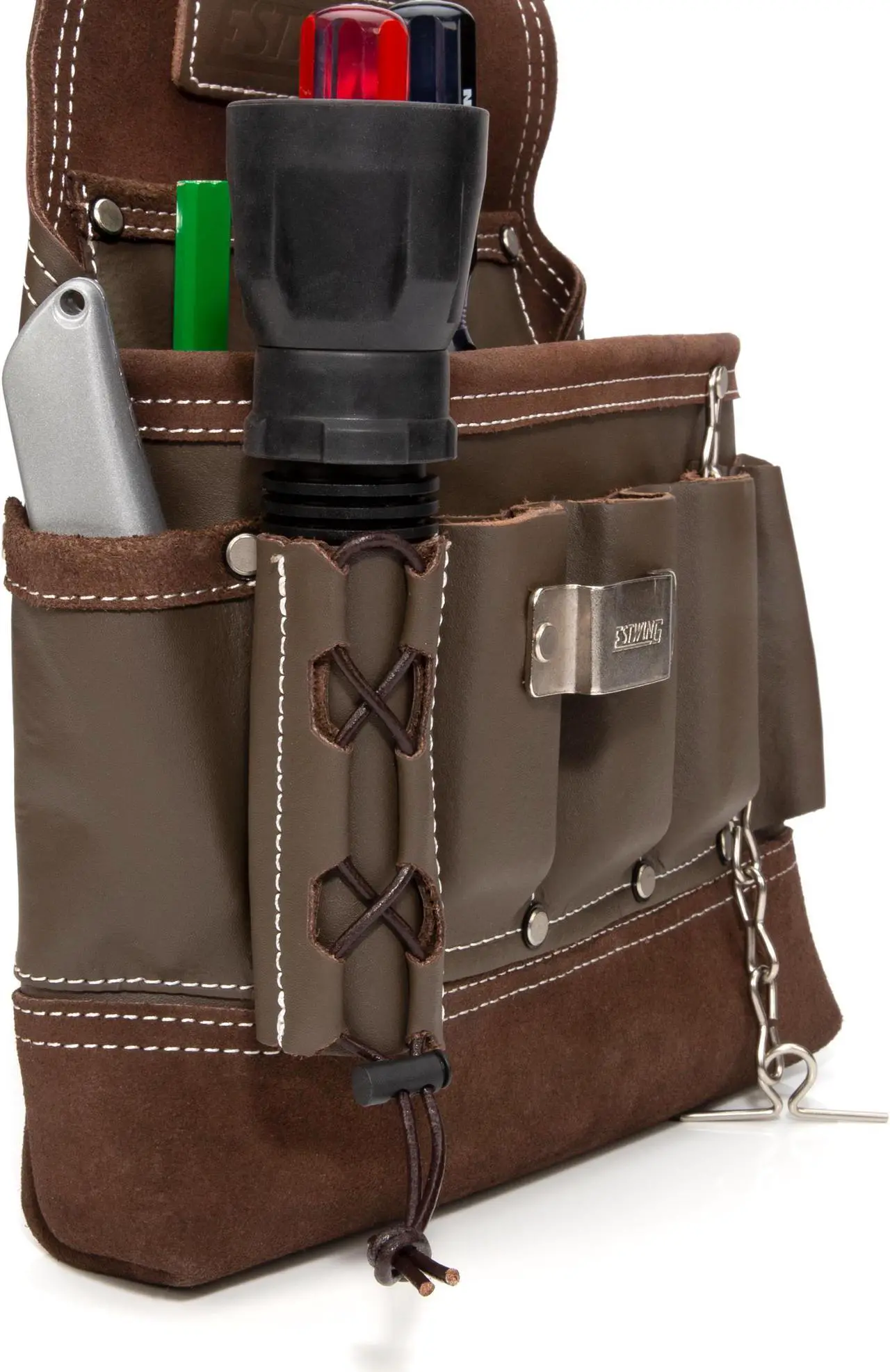 Alt view image 4 of 10 - Estwing 94749 8-Pocket Leather Electrician's Tool Pouch