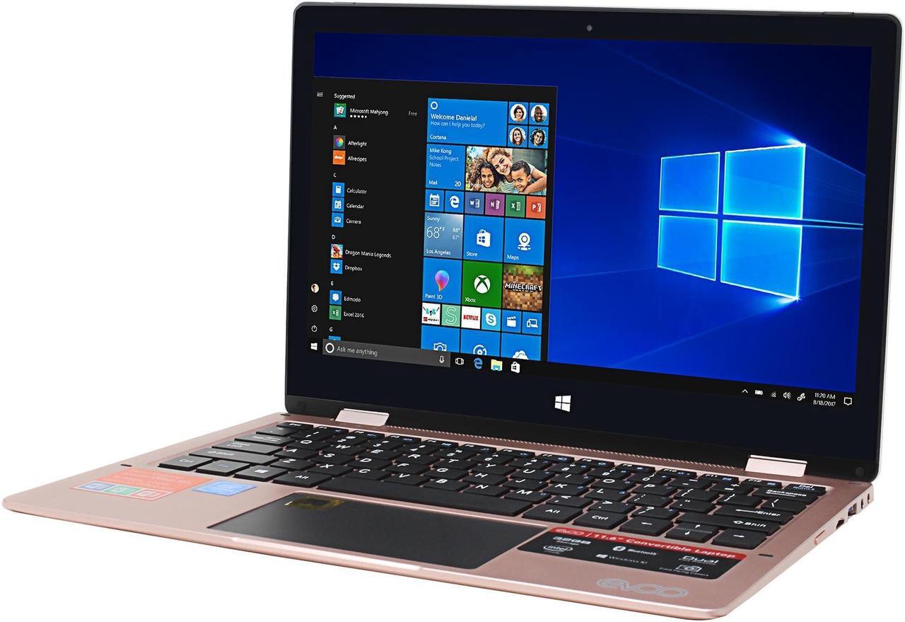 Main image of EVOO Notebook TEV-EL2IN1-116-2-RG 11.6" Touch 4GB 32GB eMMC Celeron® N3350 1.1GHz Win10H, Rose Gold