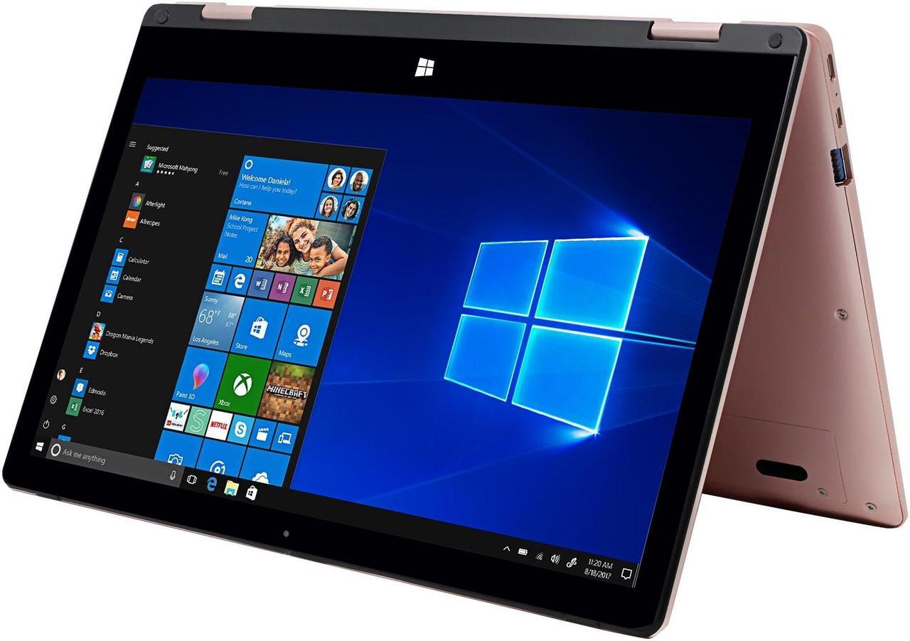 Alt view image 2 of 3 - EVOO Notebook TEV-EL2IN1-116-2-RG 11.6" Touch 4GB 32GB eMMC Celeron® N3350 1.1GHz Win10H, Rose Gold