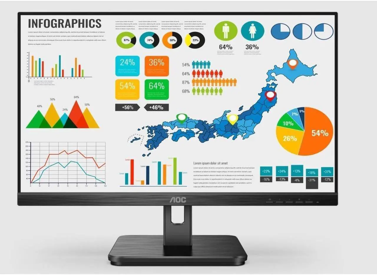 Alt view image 5 of 8 - AOC 23.8" 75 Hz IPS FHD Monitor 4 ms Flat Panel 24E2H