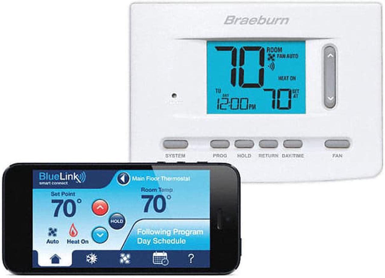 Alt view image 2 of 2 - Braeburn Low Voltage Thermostat, Stages Cool 2, Stages Heat 3 White  7205