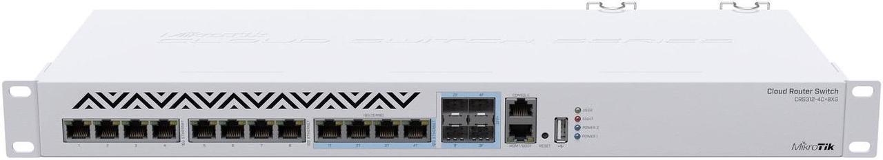 MikroTik - CRS312-4C+8XG-RM - Cloud Router Switch 312-4C+8XG-RM with 8x 1G/2.5G/5G/10G LAN, 4x Combo ports (Gigabit LAN