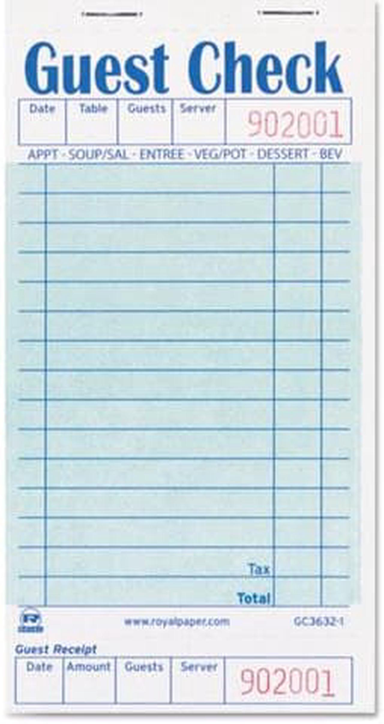 Alt view image 3 of 3 - Royal Guest Check Book 3 1/2 x 6 7/10 50/Book 50 Books/Carton GC36321