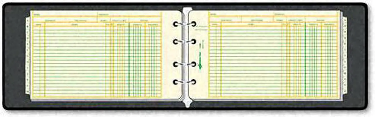 Alt view image 3 of 16 - National Four-Ring Ledger Binder Kit Black 8.5 x 5 100 Sheets/Book 63453