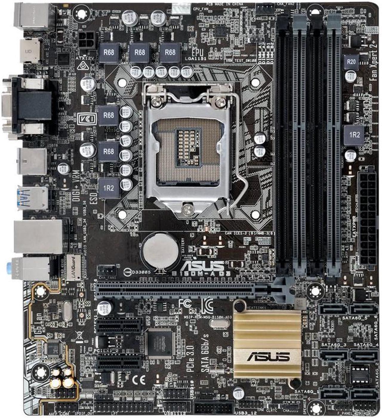 ASUS B150M-A D3 LGA 1151 Intel B150 HDMI SATA 6Gb/s USB 3.0 Micro ATX Intel Motherboard