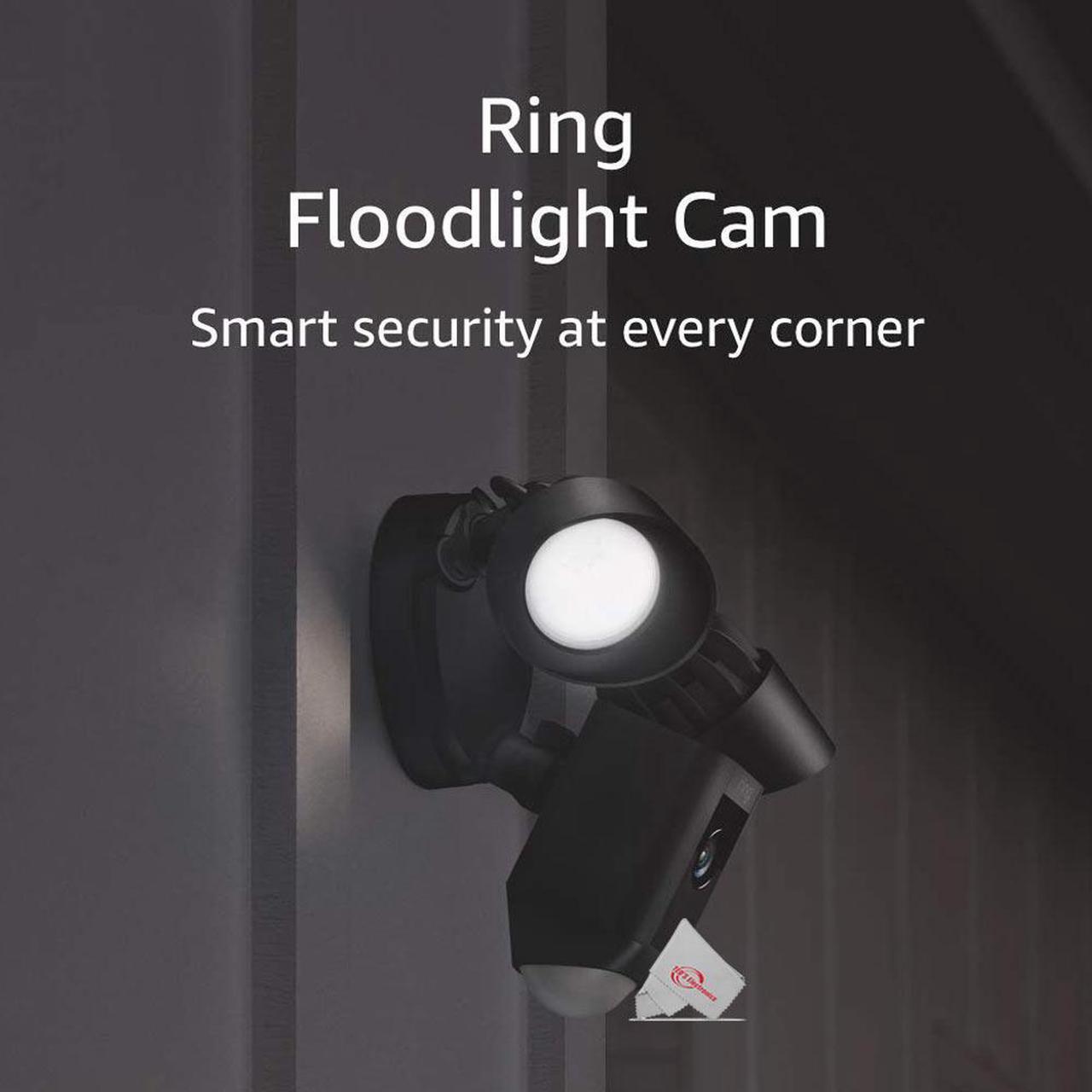 Alt view image 5 of 20 - RING Floodlight Cam Wired Plus Motion-Activated 1080p HD Black