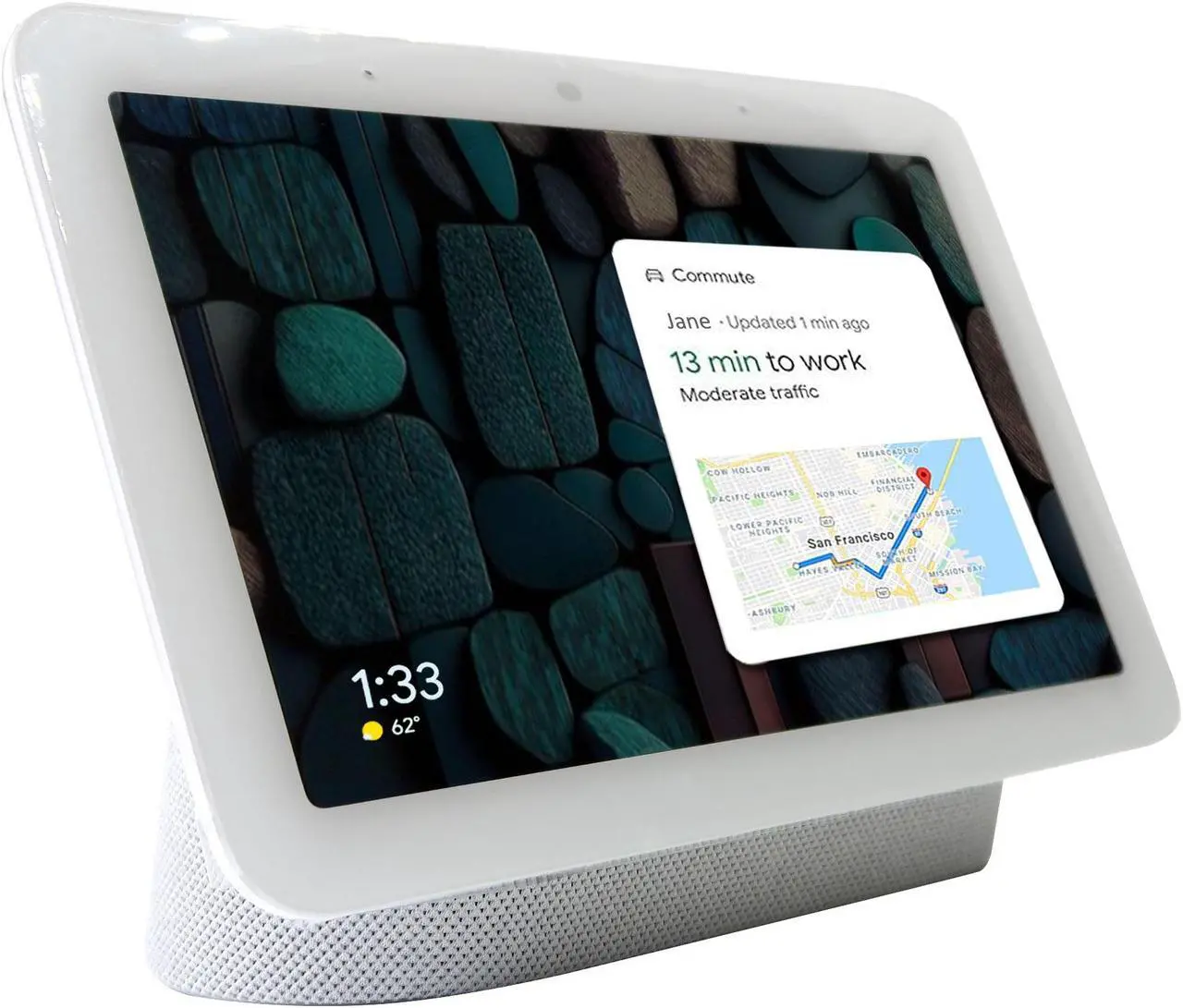 Alt view image 2 of 7 - Google Nest Hub 2nd Gen Smart Home Display with Google Assistant (Chalk) and Google Nest Audio Smart Speaker (Sand)