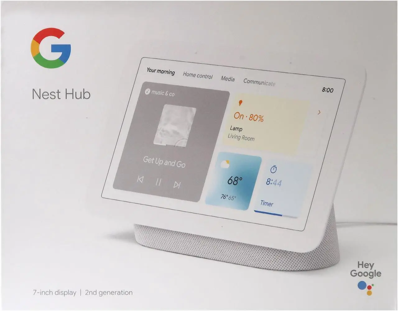 Alt view image 4 of 7 - Google Nest Hub 2nd Gen Smart Home Display with Google Assistant (Chalk) and Google Nest Audio Smart Speaker (Sand)