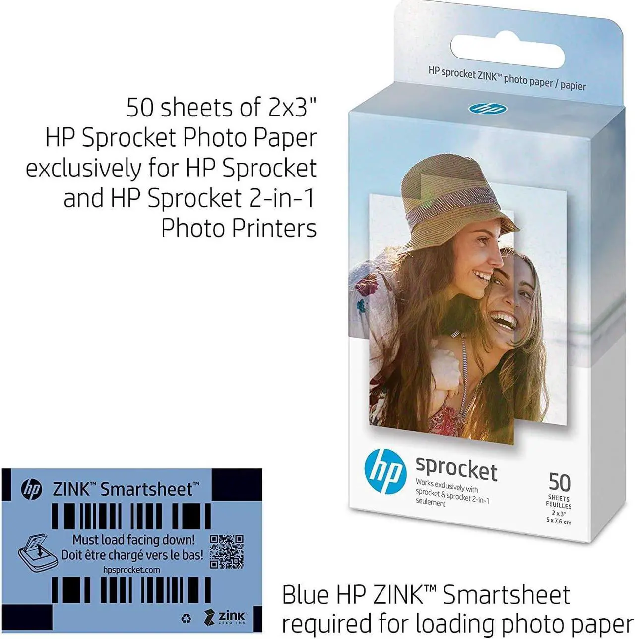 Alt view image 3 of 16 - HP - Sprocket ZINK(R) Photo 2" x 3" 100-Count Paper - White